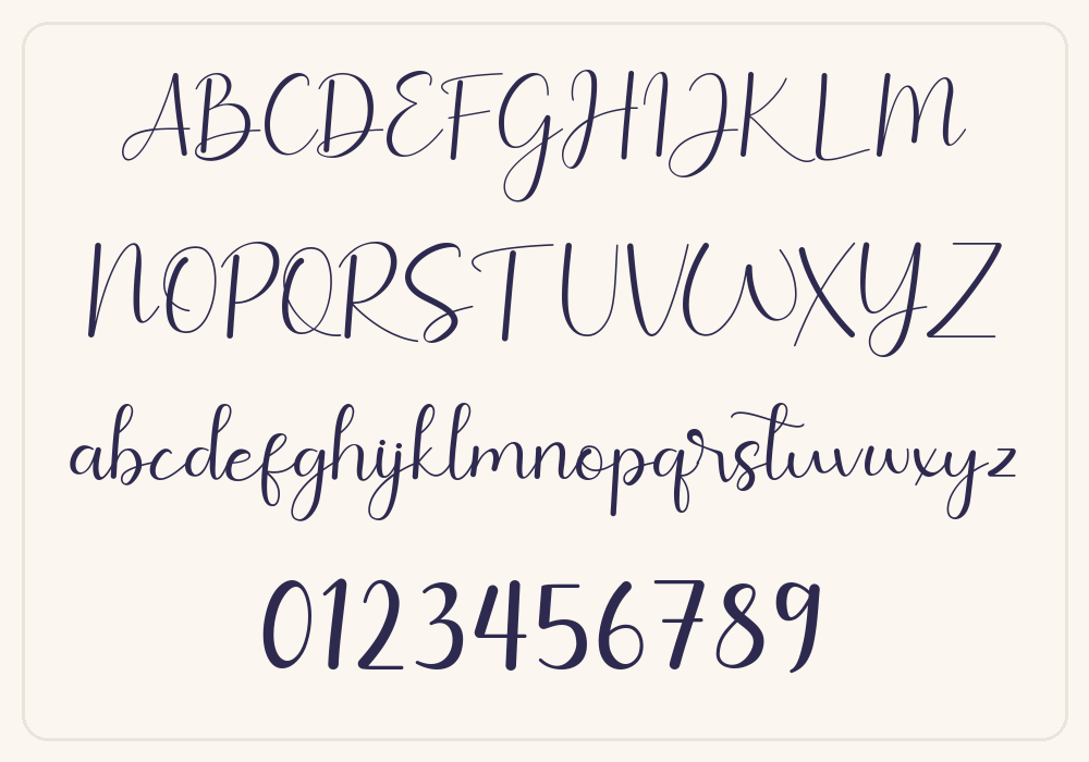 Amillina Monogram alphabet A to Z