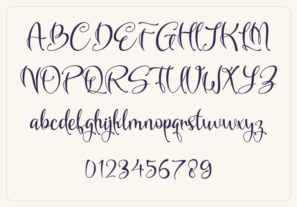 Anabelle Script alphabet A to Z