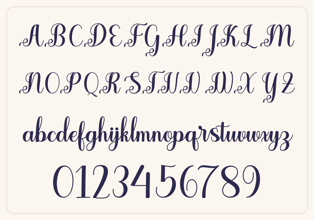 Ashley Bergamote alphabet A to Z