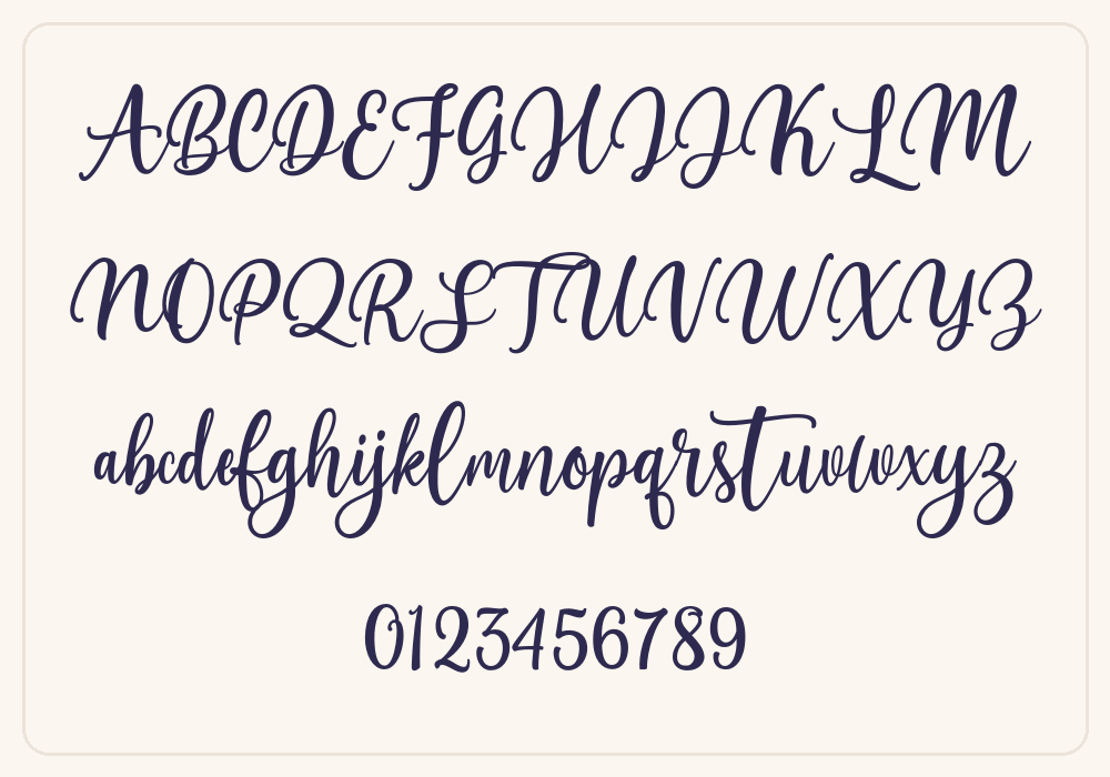 Ayshana Script alphabet A to Z