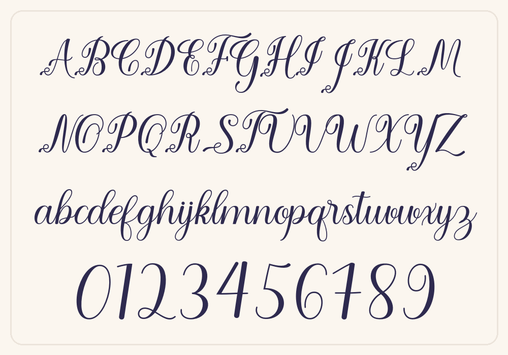 Gelisha Script alphabet A to Z