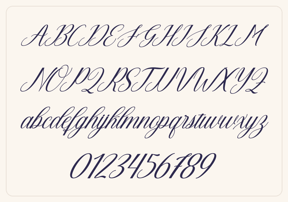 Hello Beloved Italic alphabet A to Z