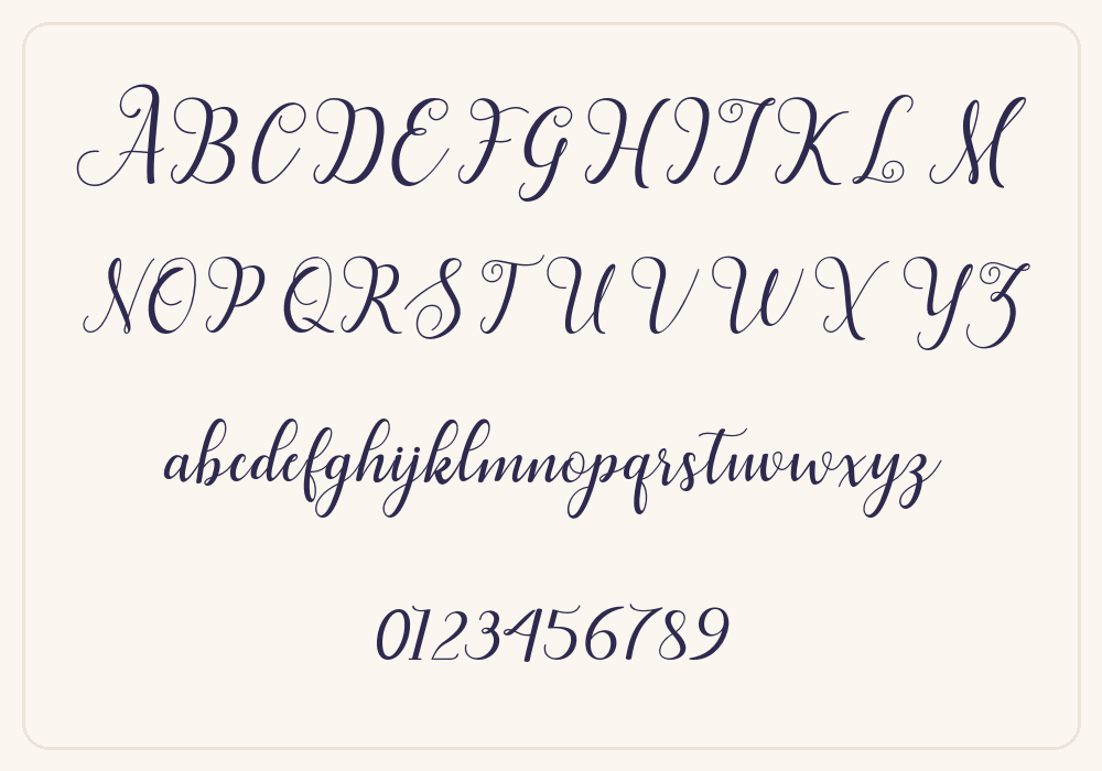 Hillah Script alphabet A to Z