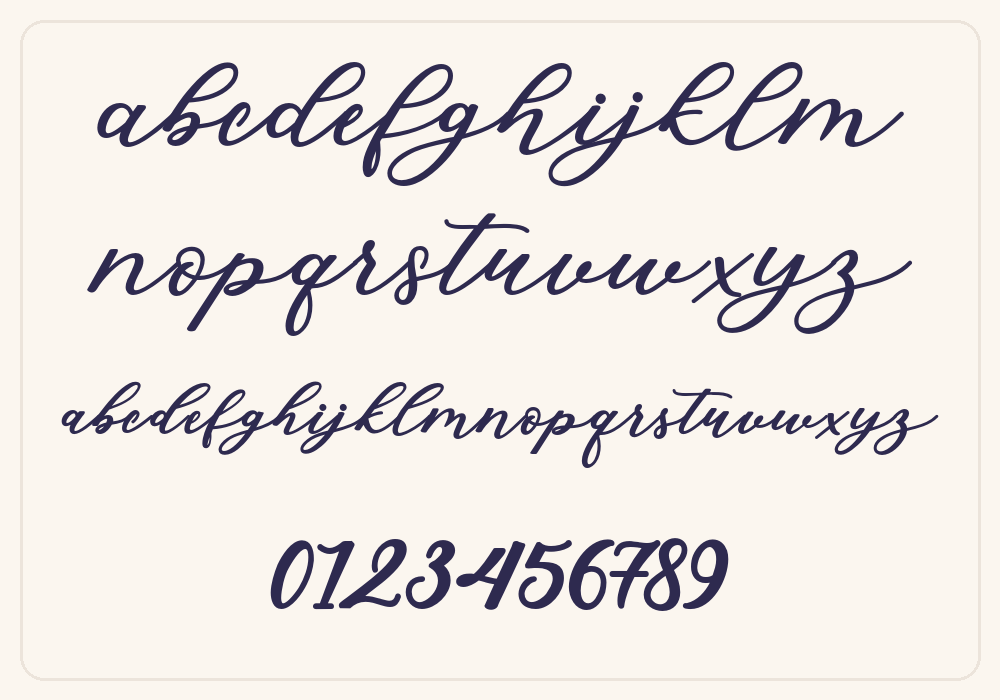 Isabella Script alphabet A to Z