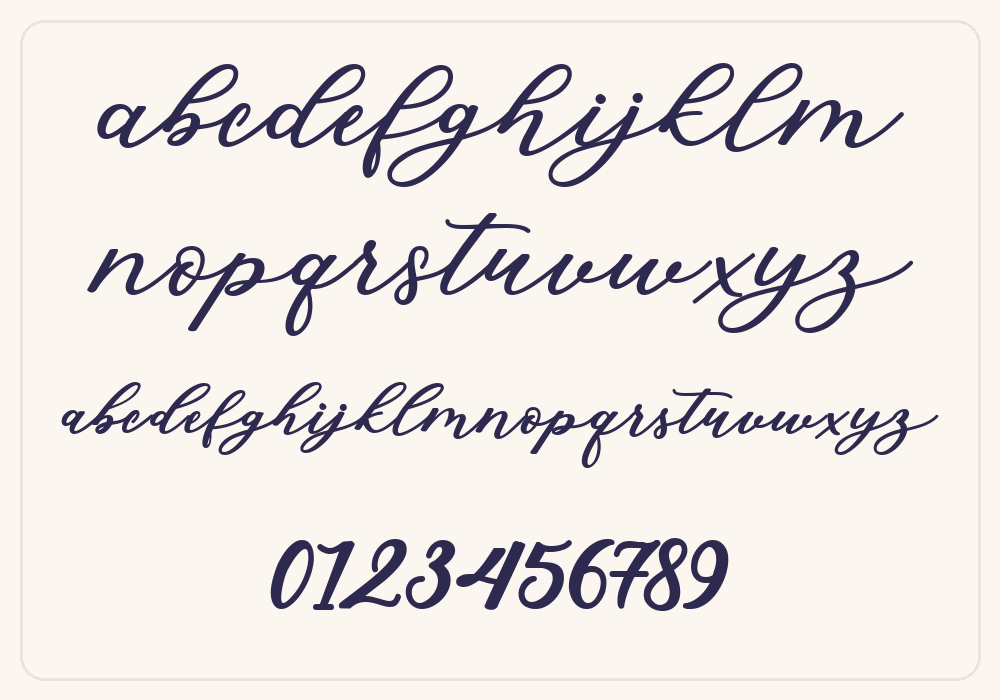 Isabella Script alphabet A to Z