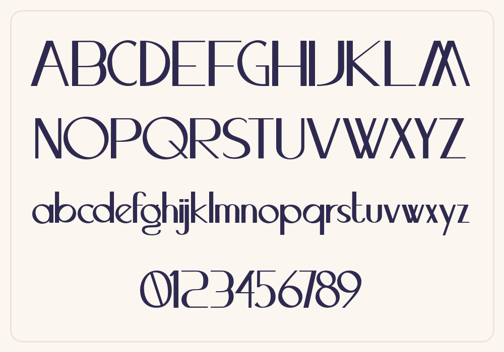 LAVENER alphabet A to Z