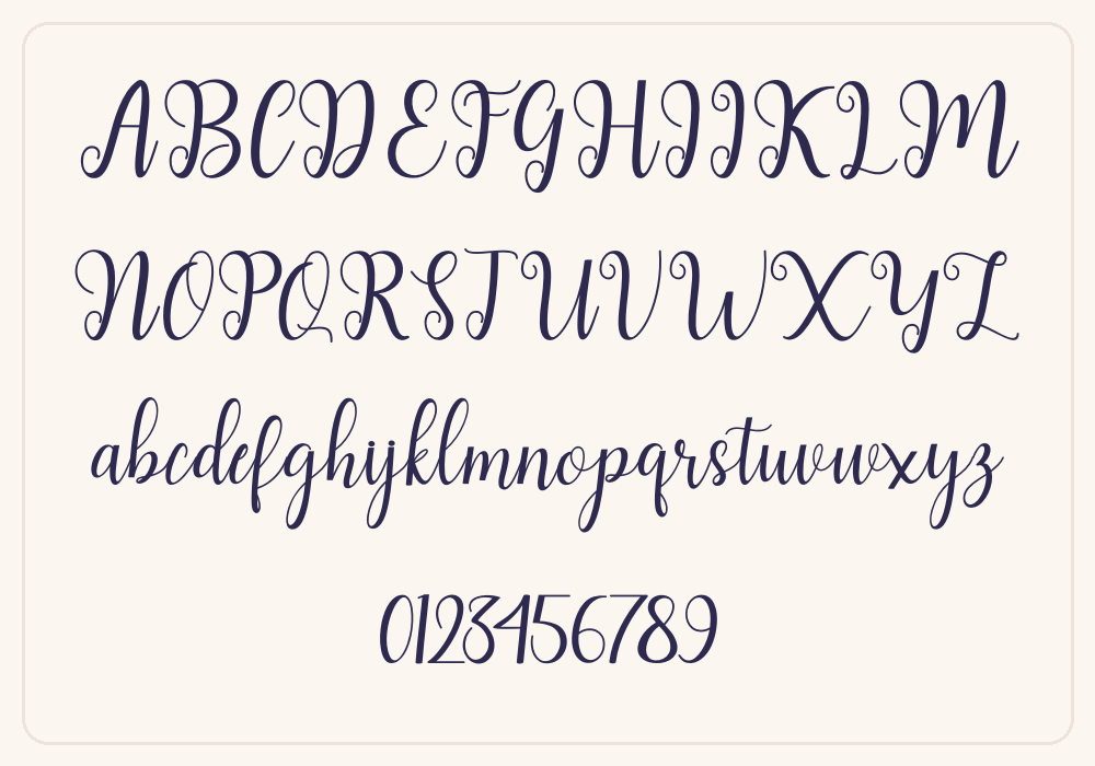 Mullia alphabet A to Z
