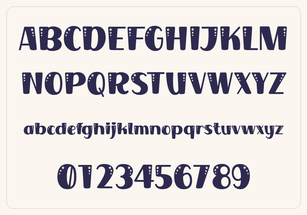Place Star alphabet A to Z