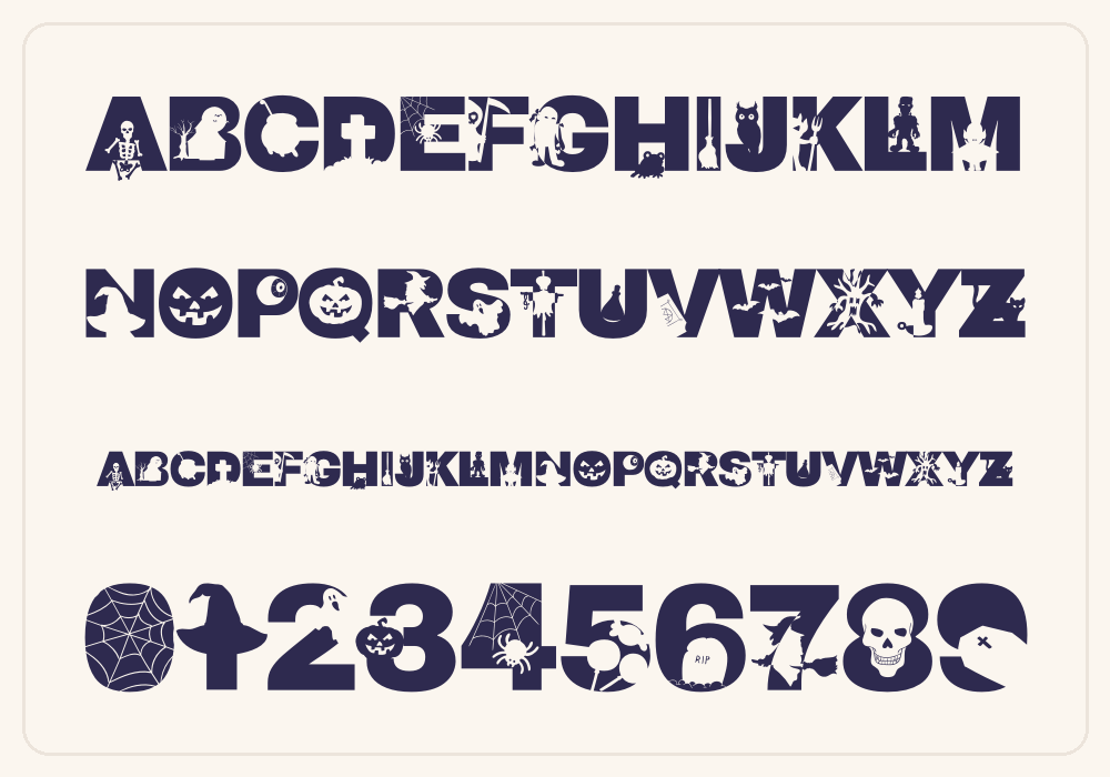ScaryHalloween Sans alphabet A to Z
