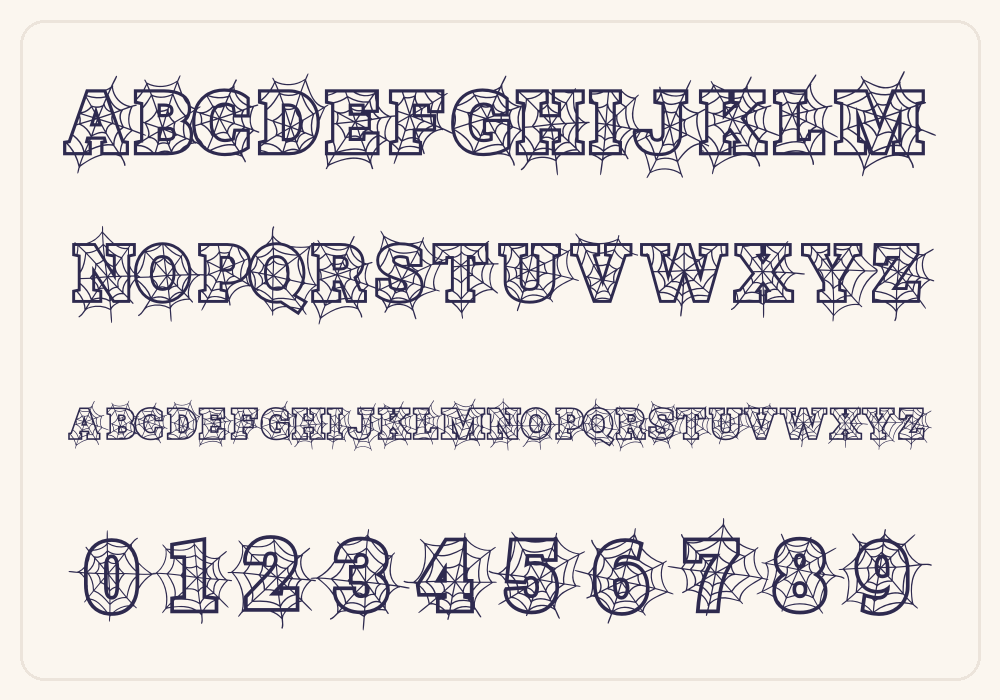 ScaryHalloween Serif alphabet A to Z