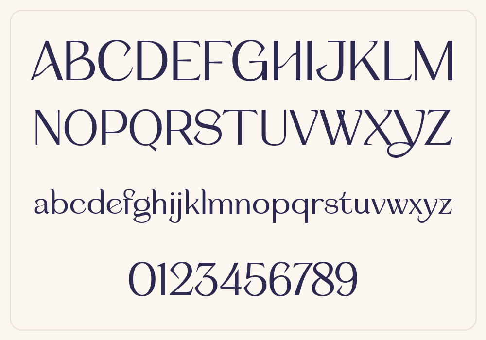 Stigma Display Typeface alphabet A to Z