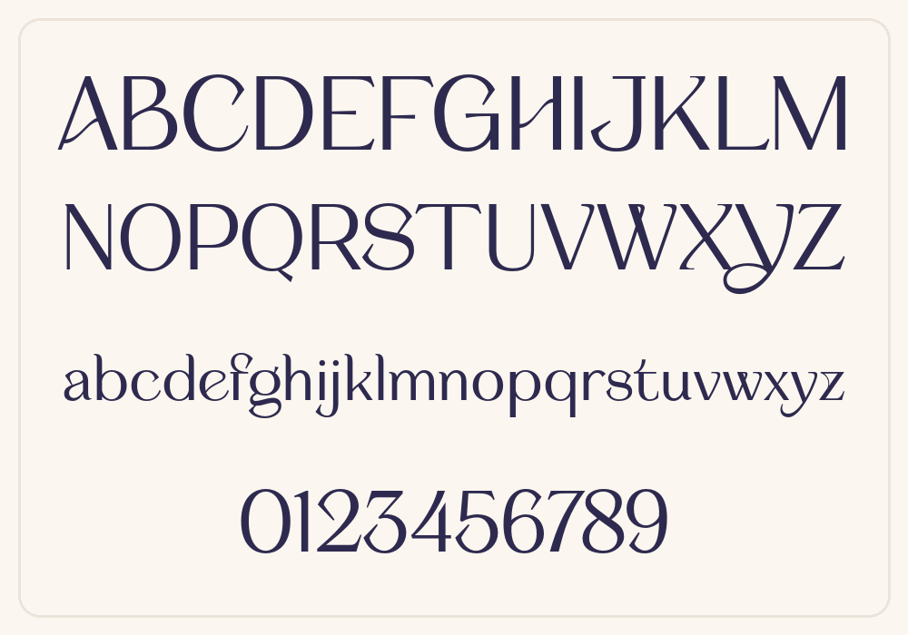 Stigma Display Typeface alphabet A to Z