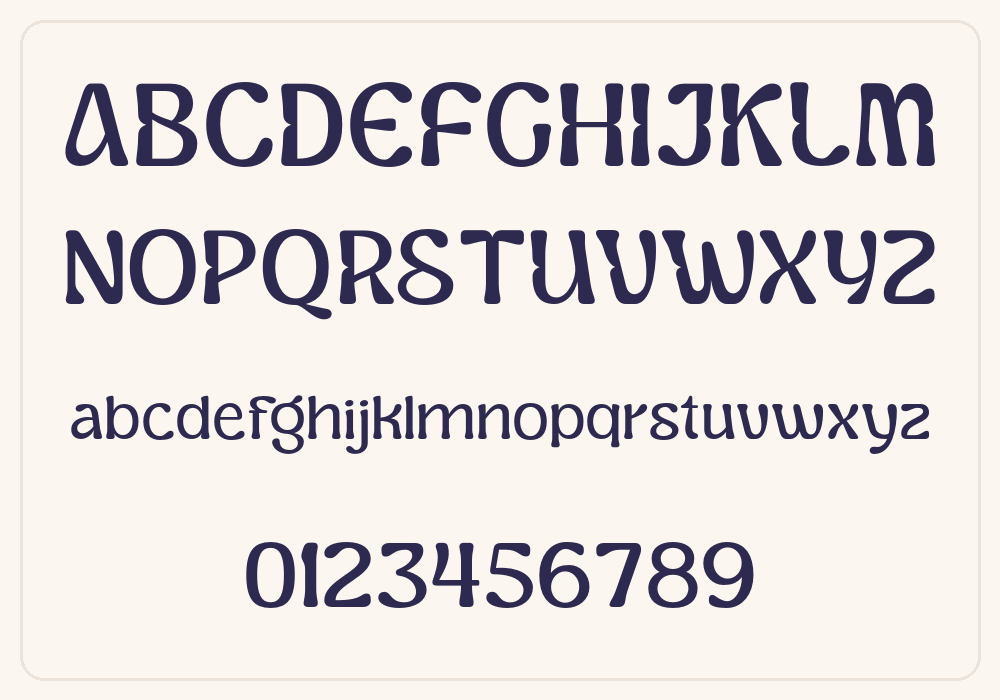 Sugar Peachy Light alphabet A to Z