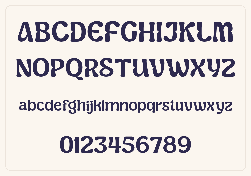Sugar Peachy Regular alphabet A to Z