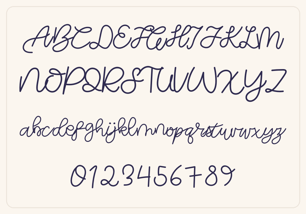 SWVLittleThings Script alphabet A to Z
