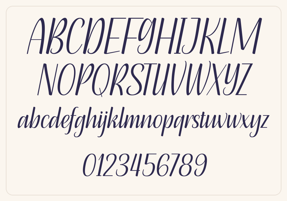 Tasteful Sandwich Italic alphabet A to Z