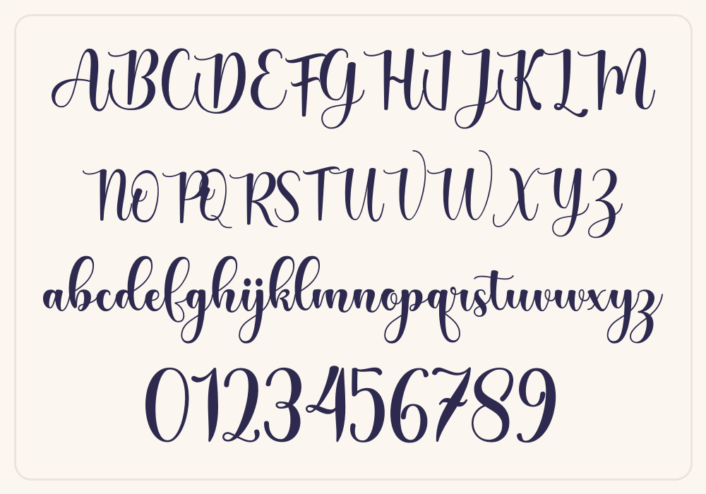 The Purple Love alphabet A to Z