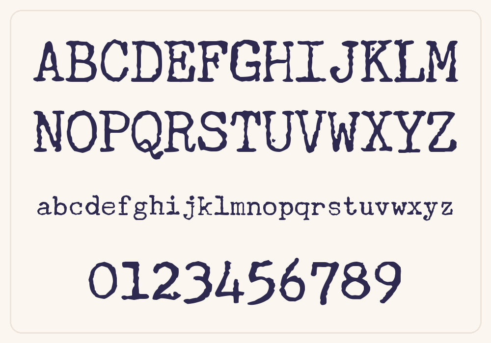Underwood Champion alphabet A to Z